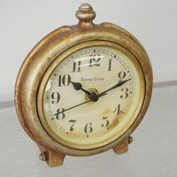 5.75-inch W Vintage Style Metal Table Clock