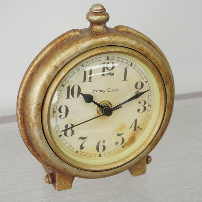 5.75-inch W Vintage Style Metal Table Clock