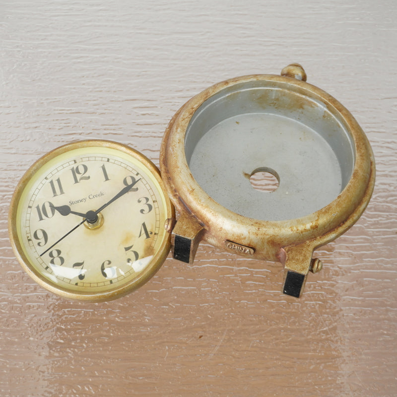 5.75-inch W Vintage Style Metal Table Clock
