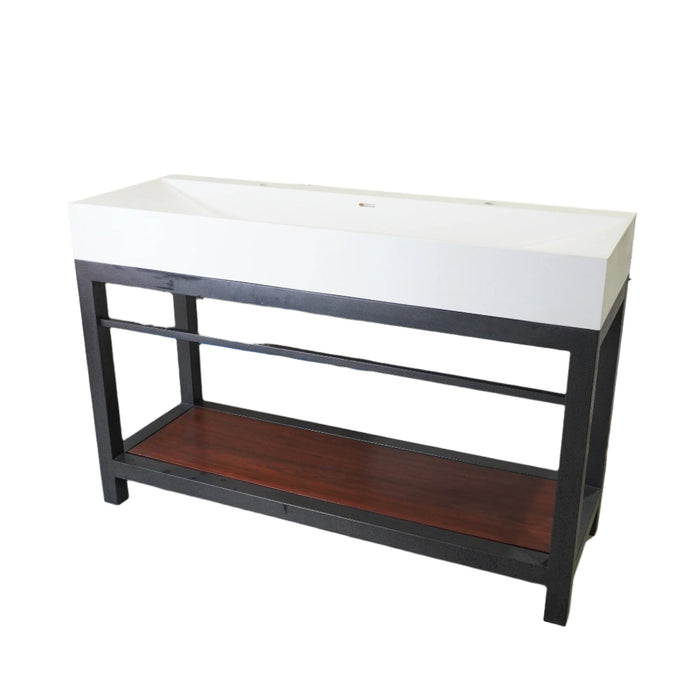 50-inch Metal Frame Bathroom Vanity w/ Porcelain Top