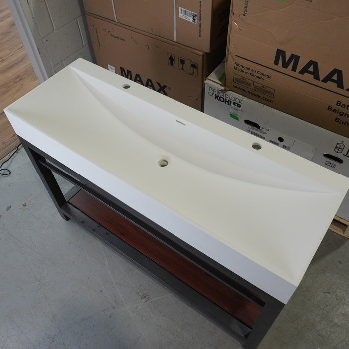 50-inch Metal Frame Bathroom Vanity w/ Porcelain Top