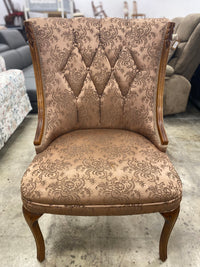 Champagne Tall Back Floral Chair