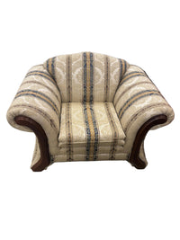 Traditional Striped Floral Armchair