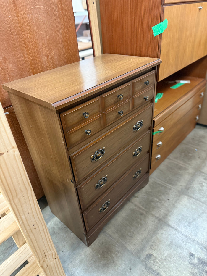 Small Coffee Brown Tallboy Dresser