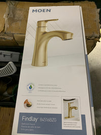 Moen Findlay Single Hole Single-Handle Bathroom Sink Faucet in Bronzed Gold