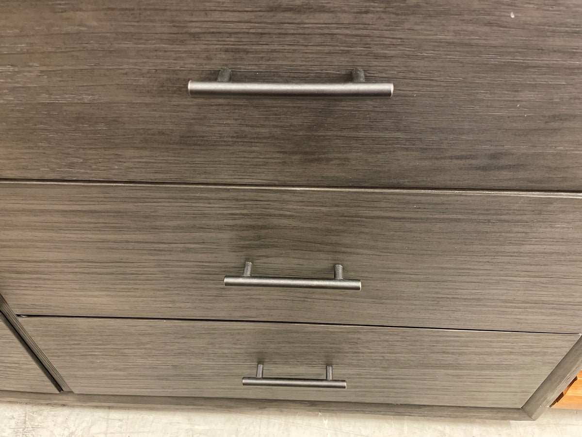 Black Stain 6-Drawer Dresser 64 in W x 18 in D x 32.75 in H