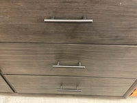 Black Stain 6-Drawer Dresser 64 in W x 18 in D x 32.75 in H