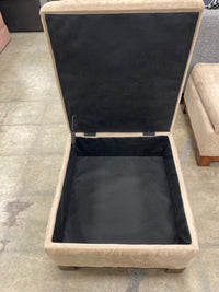 Tan Storage Ottoman