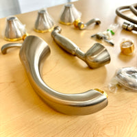 5-Piece Tub Filler Trim Set with Lever Handles, Satin Nickel & Gold – TKL805F-SNGD