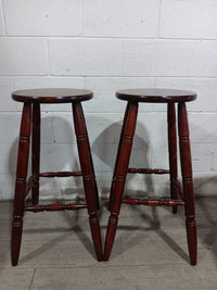 Cherry Wood Bar Stools - Set of 2