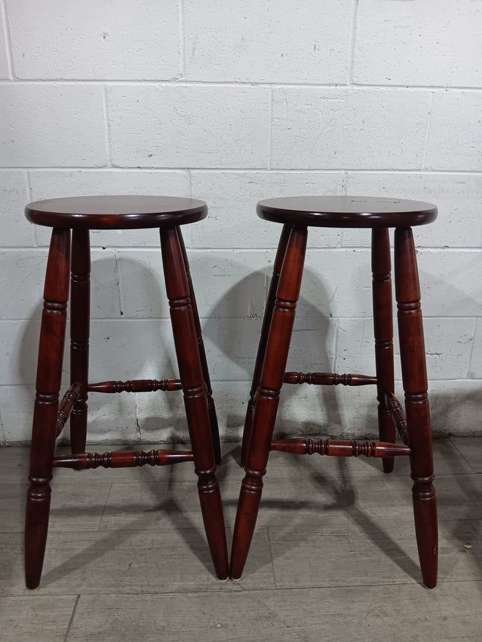 Cherry Wood Bar Stools - Set of 2