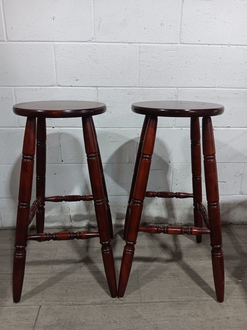 Cherry Wood Bar Stools - Set of 2