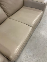 61" Beige Leather Loveseat Sofa