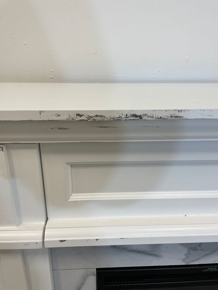White Electric Fireplace With Mantel