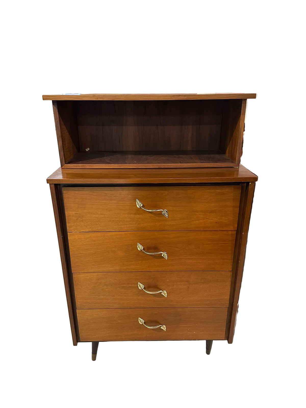 Teak dresser With 4 Drawers and Extra Shelf
