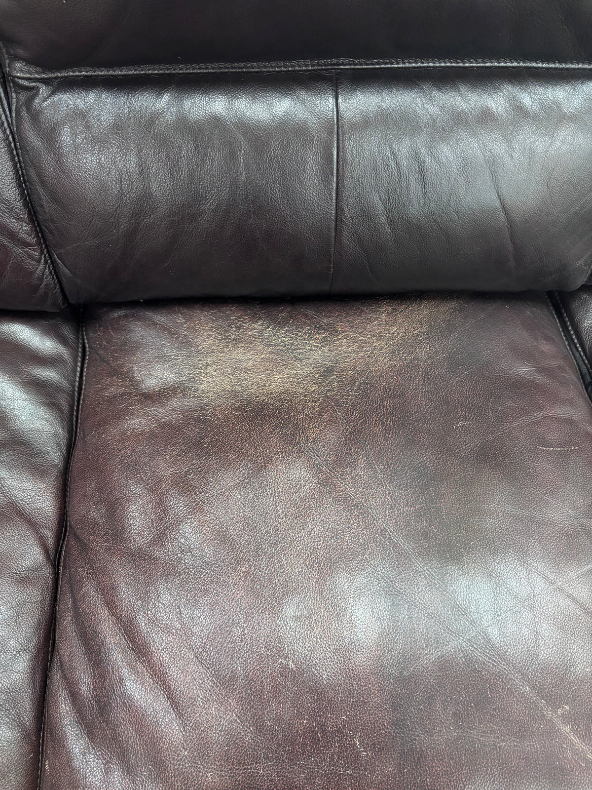 Dark Brown Leather 3-Seater Sofa