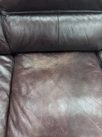 Dark Brown Leather 3-Seater Sofa