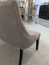 Sofa - Mid-gray 2-seater with button back and silver side rivets