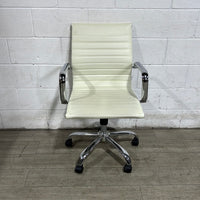 White Pleather Office Chair