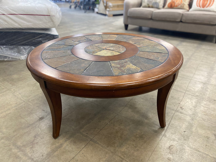 Round Stone Top Coffee Table