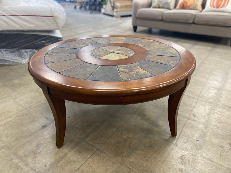 Round Stone Top Coffee Table