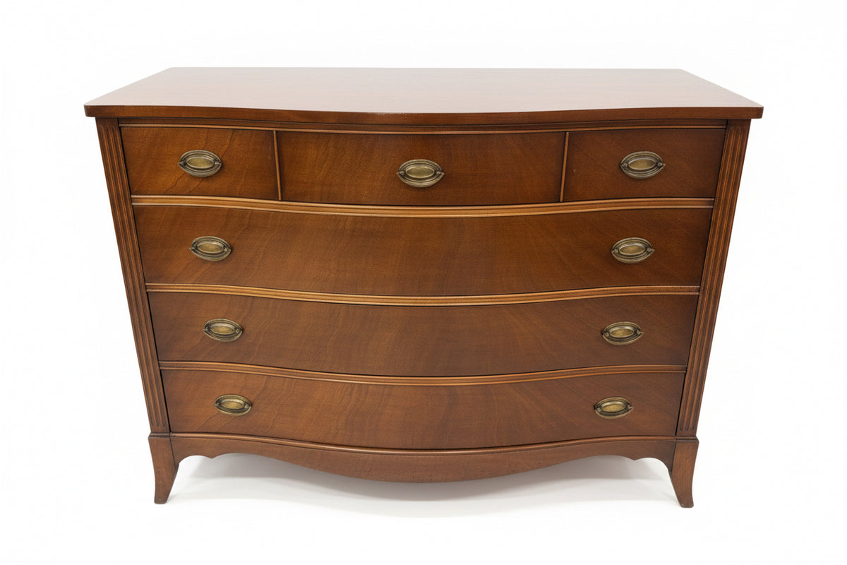 vintage federal-style mahogany bowfront chest of drawers