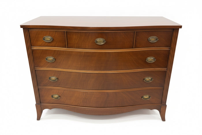 vintage federal-style mahogany bowfront chest of drawers