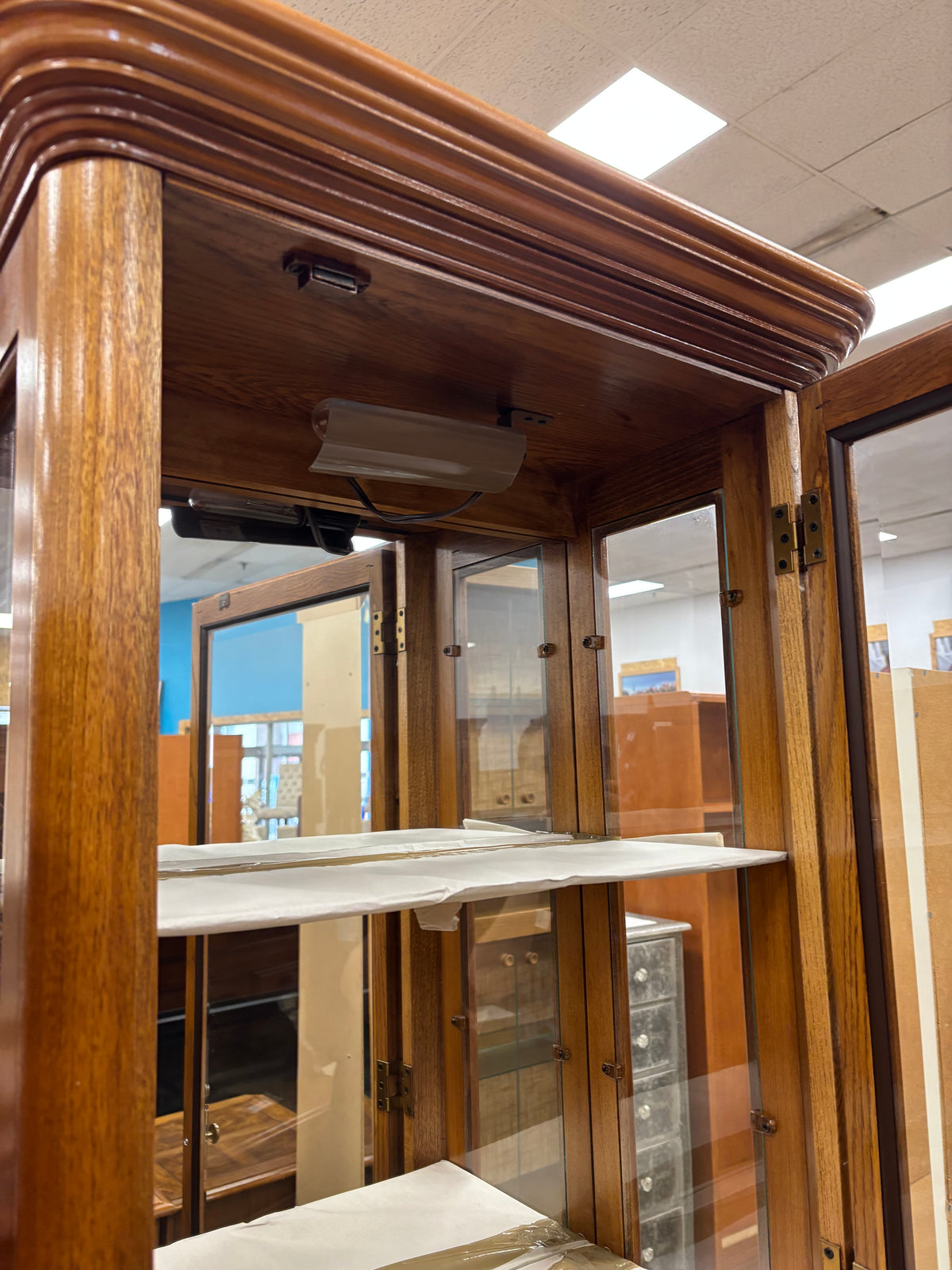 Tall Wooden Curio Cabinet