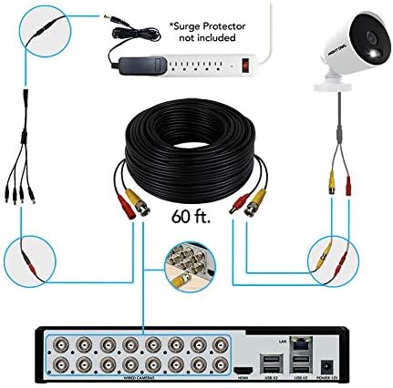 Night Owl CCTV Video Home Security Camera System with 6 Wired 1080p HD Indoor/Outdoor Cameras with Night Vision (Expandable up to a Total of 16 Wired Cameras) and 1TB Hard Drive