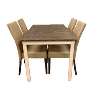 52-Inch Wood Dining Table with White Legs