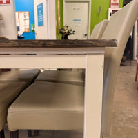 52-Inch Wood Dining Table with White Legs