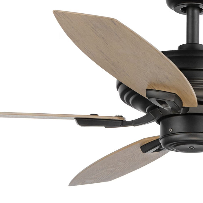 52-inch Ceiling Fan w/Light in Matte Black & Woodgrain