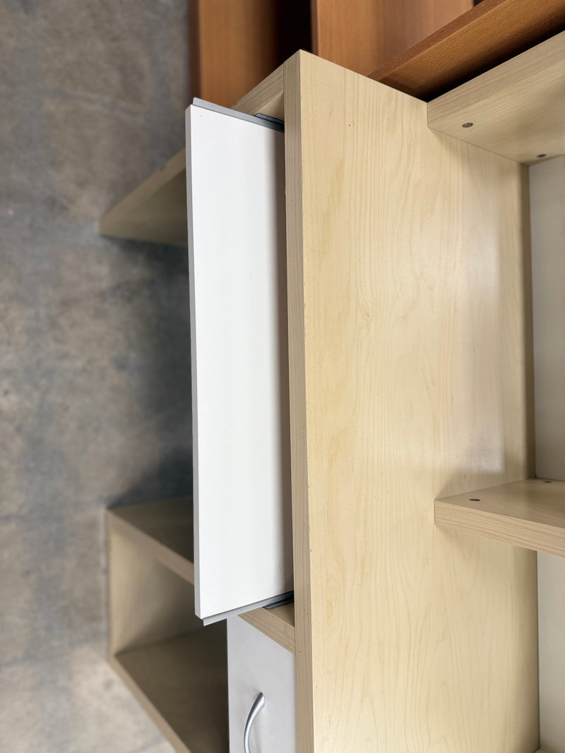 White and Beige Modern Office Desk