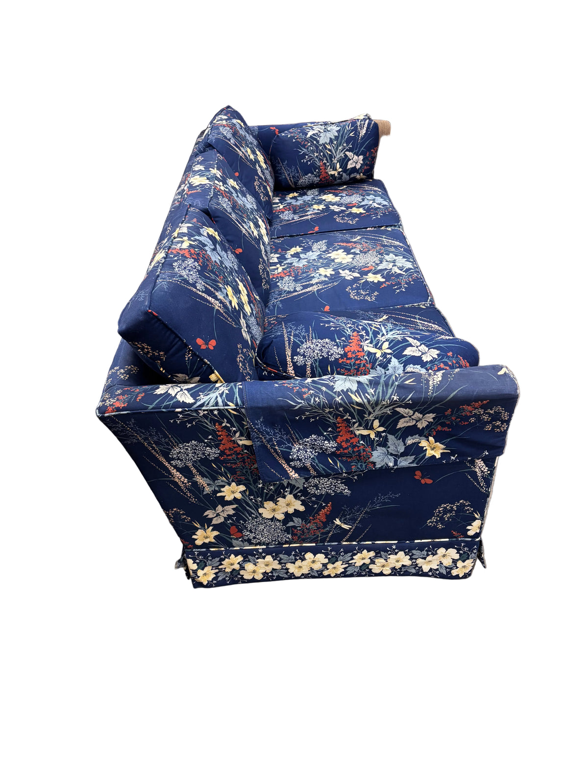 Blue Floral 3-Seater Sofa