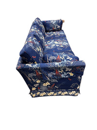 Blue Floral 3-Seater Sofa
