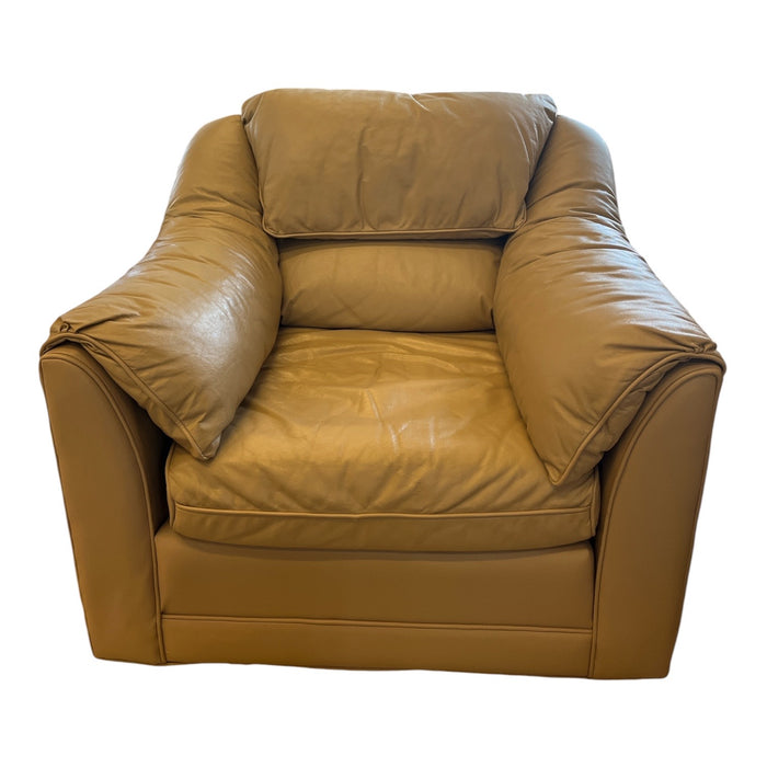 Faux Leather Beige Armchair