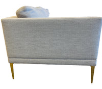 3-Seater Block-Style Light Colored Textured Fabric Sofa
