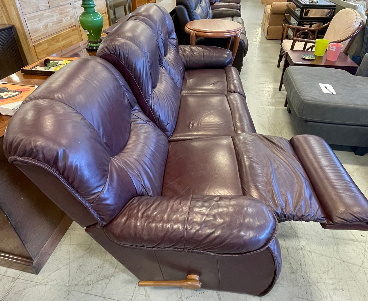 Deep Brown Leather-look 3-Seat Recliner Sofa