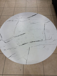 Bistro Gold Base Faux Marble Top Round Table