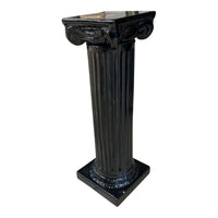 Black Neoclassical Fluted Column Pedestal