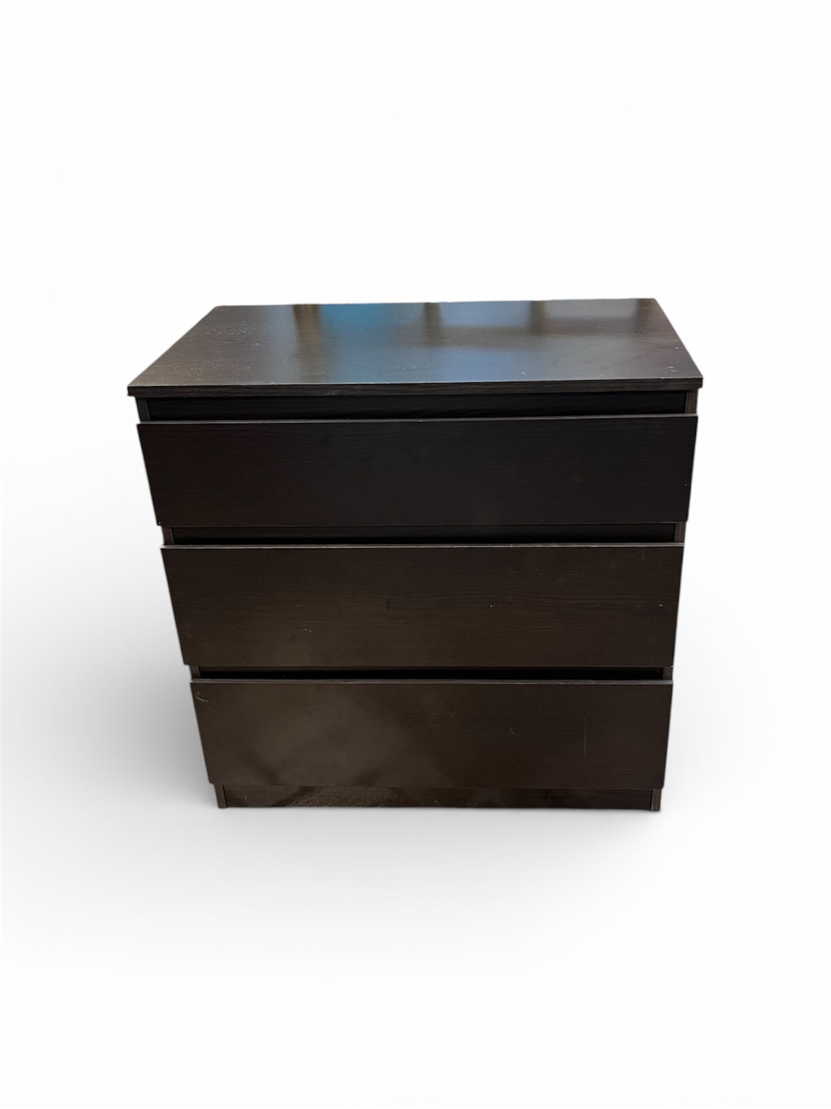 Black Nightstand with 3 Drawers