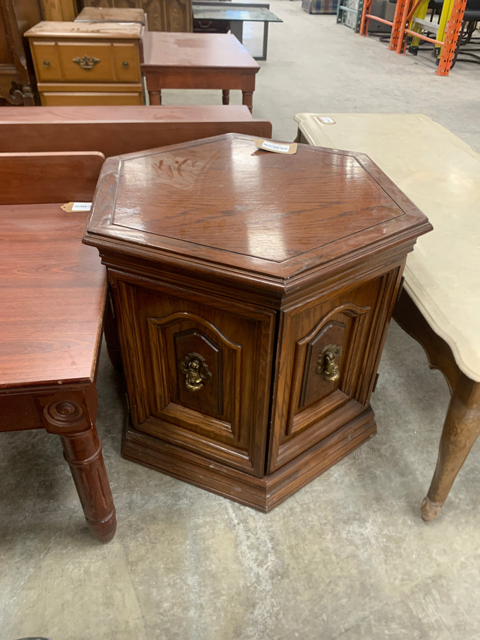 Hexagon Wooden Sidetable