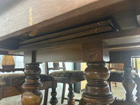 Tudor Dining Set-A table with six chairs