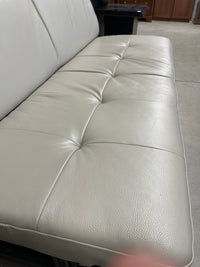65" Beige Leather Sofa Bed