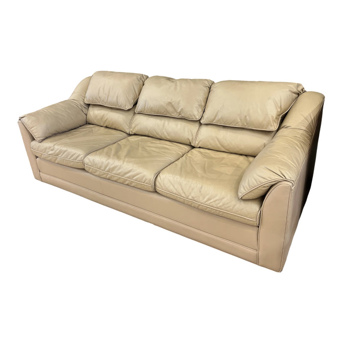 Faux Leather Beige Sofa