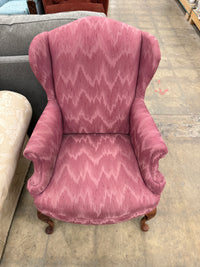 Fuchsia Patterned Wingback Chair