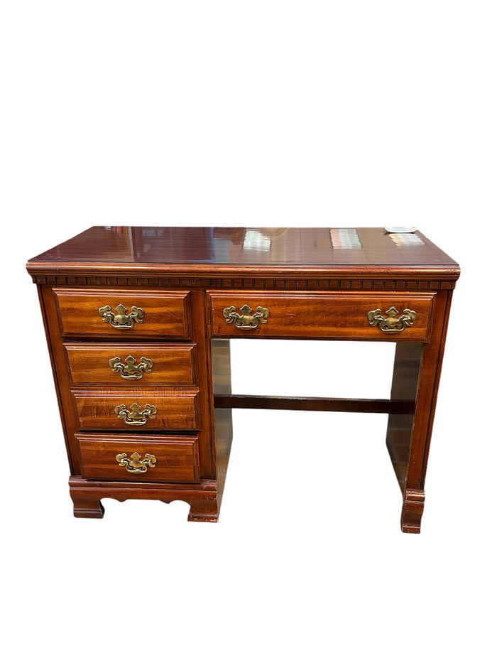 Solid Wood Executive Desk with Brass Hardware