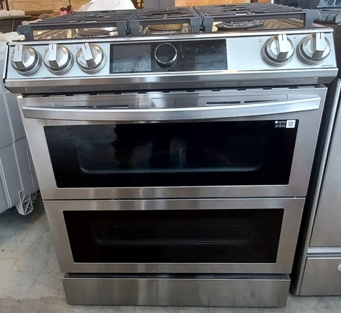 Samsung 6.3 cu.ft.Slide in Double Oven Dual Fuel Range with Air Sous Vide and Backlit Oven Touch Control in Stainless Steel
