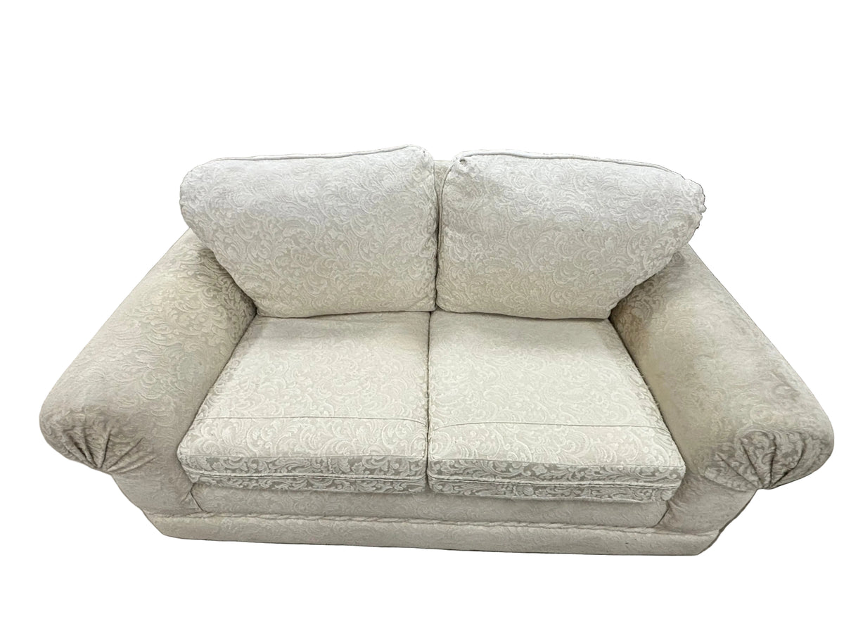 Traditional Cream-Colored Loveseat
