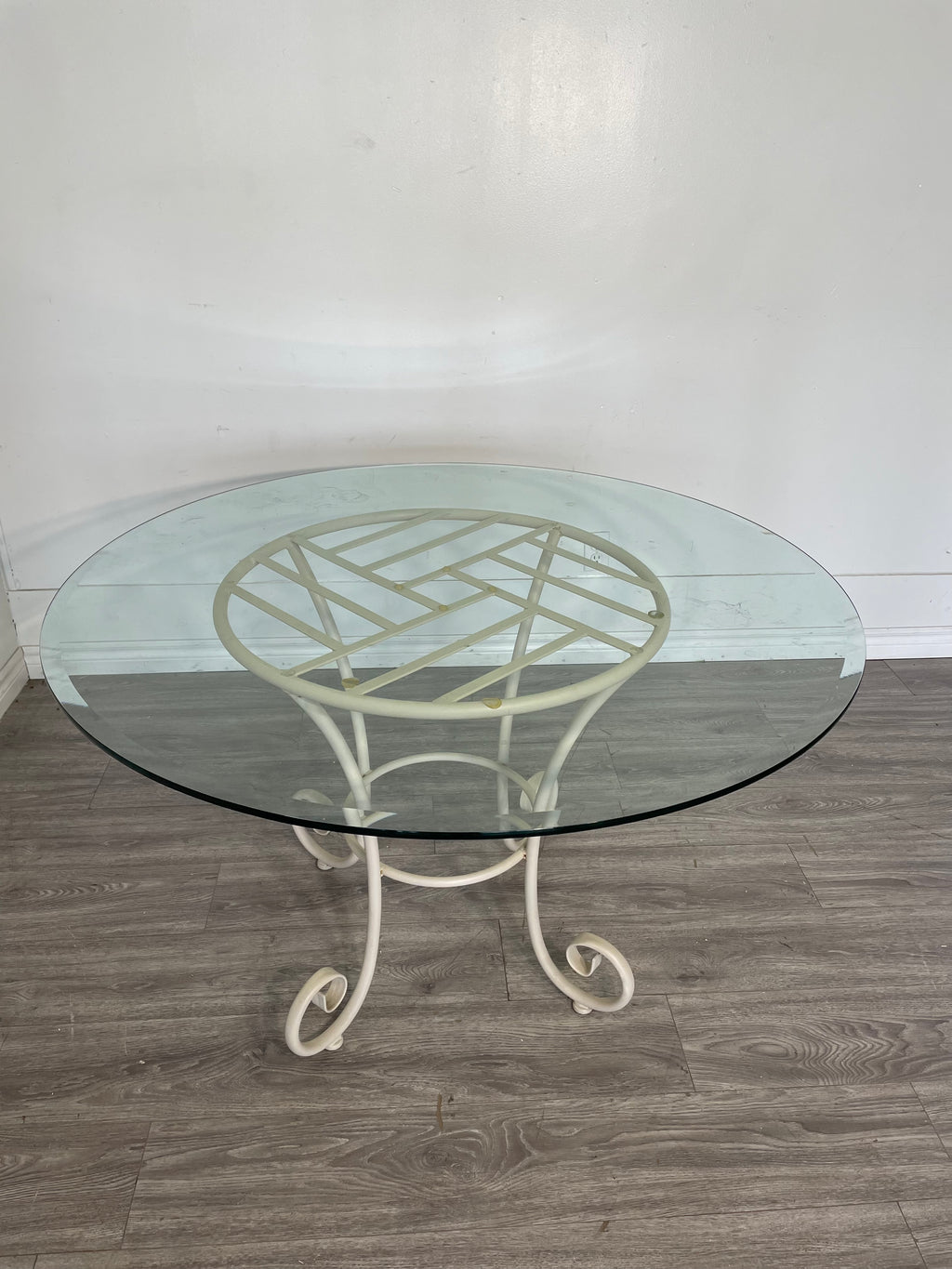 Metal and Glass Circular Table